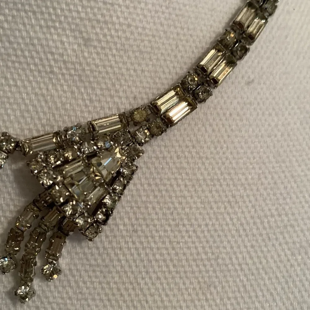 Vintage Baguette Rhinestone Necklace